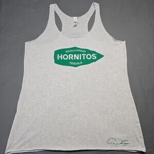 Hornitos Tequila Mens Tank Size L Gray Heather Graphic Logo Racerback Round Neck